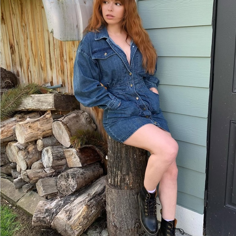 Free People Indigo Denim Mini Dress